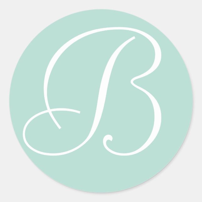 Minze und Mit Monogramm Hochzeitsfeiern - Umschlag Runder Aufkleber (Vorderseite)