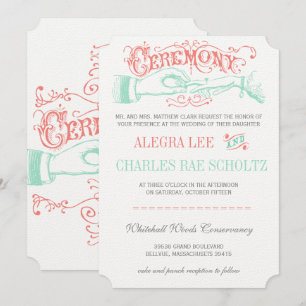 Minze und Peach Moderne Vintage Typografie laden e Einladung