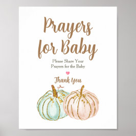Minze und Peach Pumpkin Gebete für Babysignatur Poster