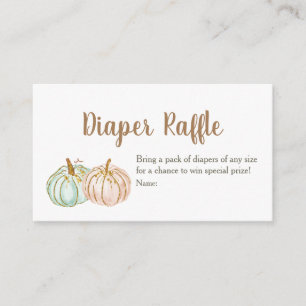 Minze und Peach Pumpkin Gold Windel Raffle Card Begleitkarte