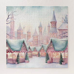 Minze und rosa Gemütlicher Weihnachtsmarkt - Winte Puzzle
