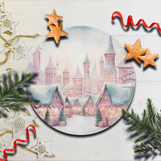 Minze und rosa Gemütlicher Weihnachtsmarkt - Winte Schneidebrett (Von Creator hochgeladen)