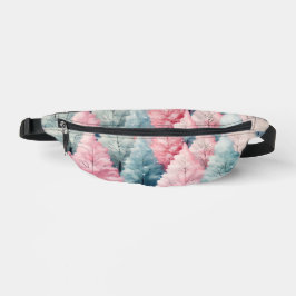 Minze und rosa Tannenbäume Winterlandschaft Bauchtasche
