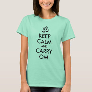 Minze und Schwarz Bleib ruhig und mach weiter Om T-Shirt