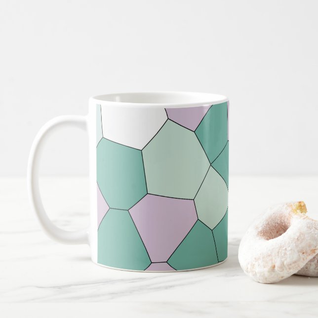 Minze und Violet Kaffeetasse (Mit Donut)