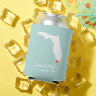 Minze und Weiß als Hochzeitsgunst in Florida Dosenkühler