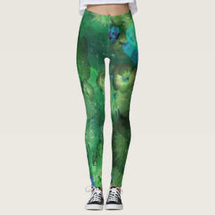 Minze Wasserfarbenmuster Leggings