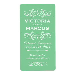 Minze Wedding Wine Bottle Monogram Fevor Labels