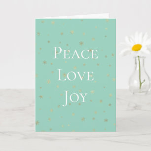 Minze White Christmas Gold Snowflakes Karte