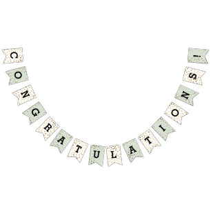 Minze White Imitats Gold Glitzer Dots Herzlichen G Wimpelkette