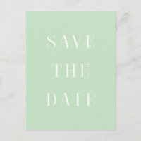 Minze & White SAVE THE DATE Moderne Postkarte