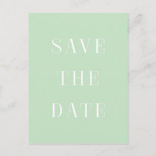 Minze & White SAVE THE DATE Moderne Postkarte