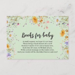Minze Wildblume Frühling floral Bücher für Baby  Begleitkarte