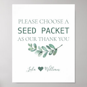 Minze Wildblume Saatgut Gastgeschenk Hochzeit Pack Poster