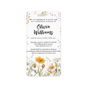 Minze Wildblumen Frühlingsflorales Baby Shower Adressaufkleber