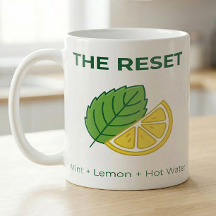 Minze-Zitrone- und Heißwasser-Reset-Rezept-Tee Kaffeetasse