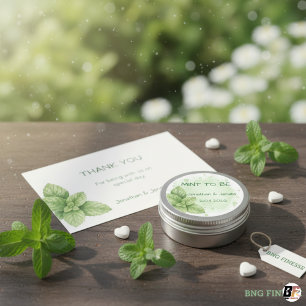 Minze zum Hochzeitsgeschenk Grüne Botanische Wasse Runder Aufkleber