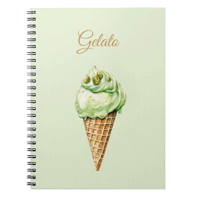 Minzeiscreme-Gelato-Geburtstag  Notizblock (Vorderseite)