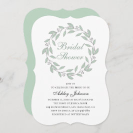 Minzes Brautparty. Botanische Kalligraphie Einladung