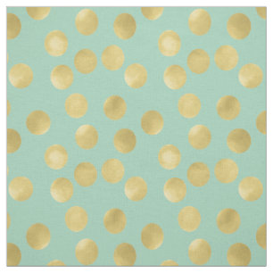 Minzeund Goldglitz-Punkte Stoff