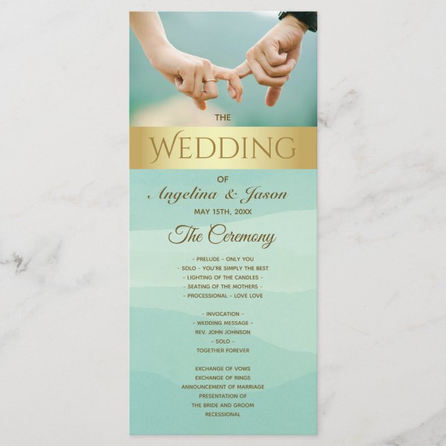 Minzfoto-Hochzeitsprogramm Programm (Vorderseite)