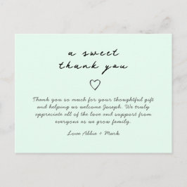 Minzgrün elegantes Baby Dankeschön Karte