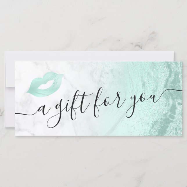 Minzgrün Glitzer Lippen Marmor Makeup Künstler (Vorderseite)