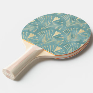 Minzgrün, Gold, Art-Deco-Muster, Vintag, Retro, M Tischtennis Schläger