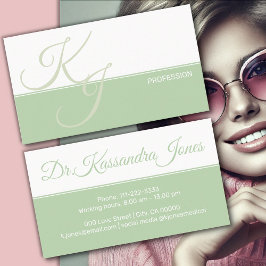 Minzgrün Minimalistische Handschrift Schlicht Visitenkarte