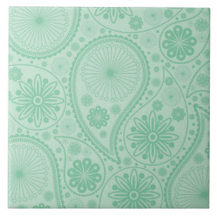 Minzgrün-Paisley-Muster Fliese