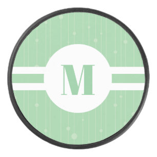 Minzgrün Streifen Monogramm Pastellfarben minimal Eishockey Puck
