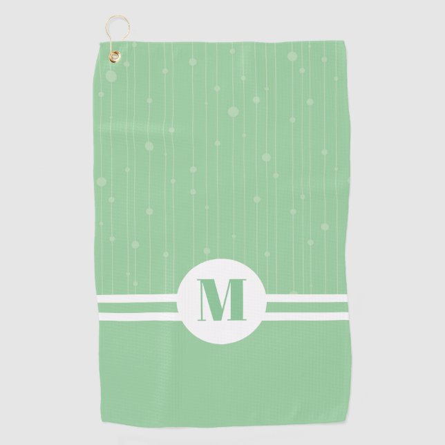 Minzgrün Streifen Monogramm Pastellfarben minimal Golfhandtuch (Vorderseite)