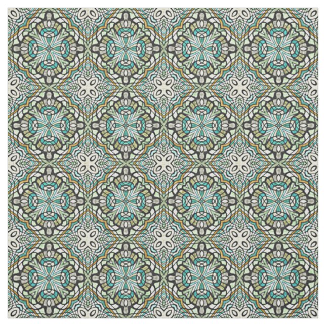 Minzgrün-Türkis-Mosaikmuster Stoff (Muster)