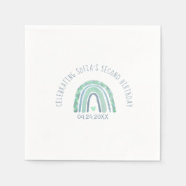 Minzgrün und blau-tönige Teller aus Regenbogenpapi Serviette