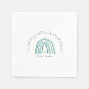 Minzgrün und blau-tönige Teller aus Regenbogenpapi Serviette