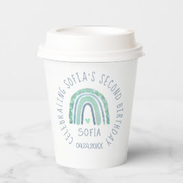 Minzgrün und blauer Boho Regenbogen Pappbecher