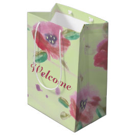 Minzgrün und rosa Blume Mittlere Geschenktüte