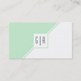 Minzgrün und weiß, modern monogramm geometrisch visitenkarte
