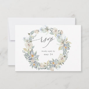 Minzgrün & weiße Blumen mit Essens-RSVP RSVP Karte