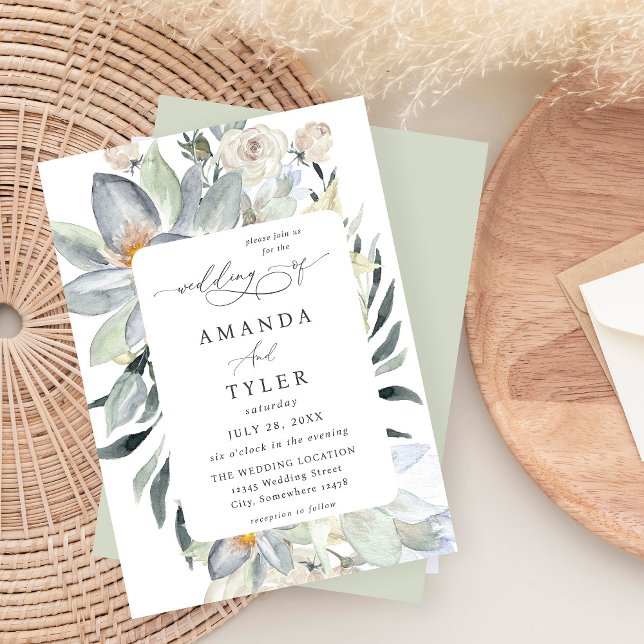 Minzgrün & Weiße Blüte - Minzeheheihe Einladung (Von Creator hochgeladen)