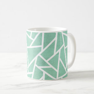 Minzgrün-weiße Mosaikmuster Kaffeetasse