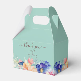 Minzgrüne Blumenhochzeits-Gabellbox Moderne Party Geschenkschachtel