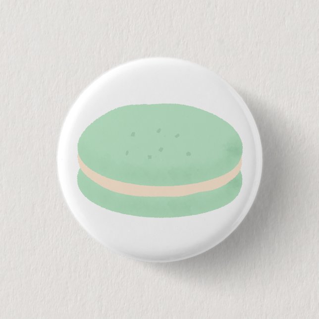 Minzgrüne französische Macaron-Gebäck-Geschenke Button (Vorderseite)