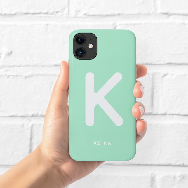 Minzgrüne Monogramm-Handyhülle Case-Mate iPhone Hülle (Von Creator hochgeladen)