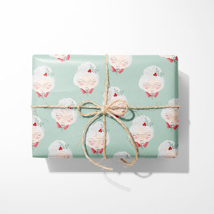 Minzgrüne Mrs. Claus-Geschenkpapier Geschenkpapier