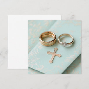 Minzgrüne religiöse Hochzeit Einladung