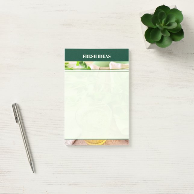 Minzgrüne Wellness & Selbstfürsorge  Post-it Klebezettel (Büro)