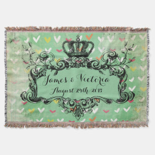 Minzherzen Custom Wedding Royal Crown Throw Decke