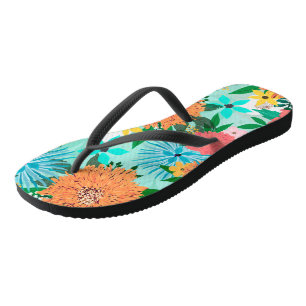 Minzpadel floral flip flops