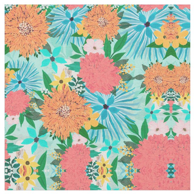 Minzpadel floral stoff (Nahaufnahme)